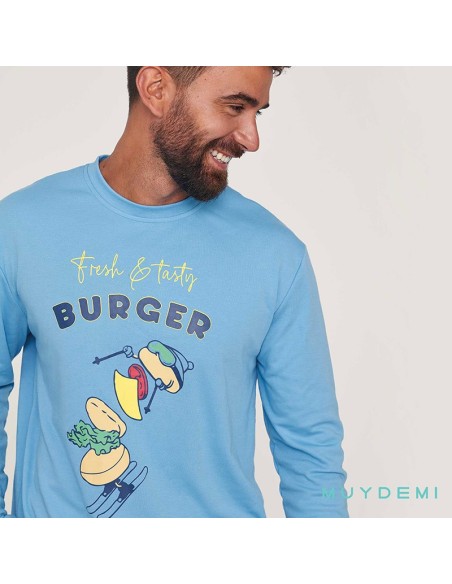 pijama de invierno para hombre burguer muydemi