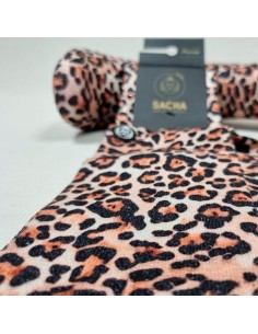 calcetin para mujer sin costuras sacha modelo leopardo