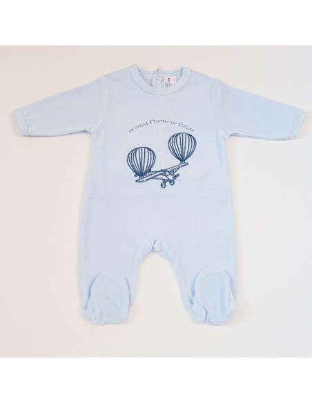 pelele de invierno para bebe niño en terciopelo avioneta de muslher
