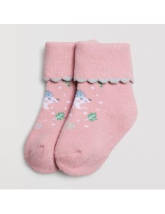 calcetines pack de 2 erizo para bebe rosa-gris ysabel mora