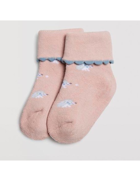 calcetines ysabel mora modelo erizo pack de 2 rosa palo-azul malva