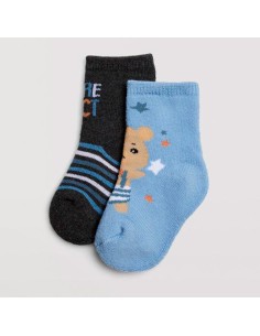 calcetines para bebe en algodón pack de 2 ysabel mora modelo oso perfecto