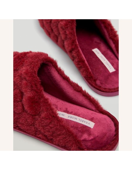 zapatillas de mujer para casa de invierno en pelo suave ysabel mora burdeos
