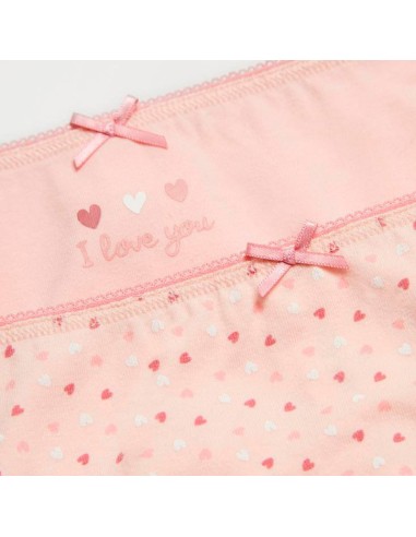 bragas de niña ysabel mora corazones rosas en añlgodón