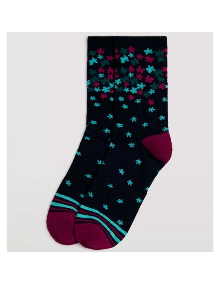 calcetines para mujer pack de 2  negro-gris claro ysabel mora modelo cebras