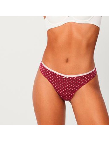 pack de 2 tangas de mujer en algodón rosa-burdeos ysabel mora love