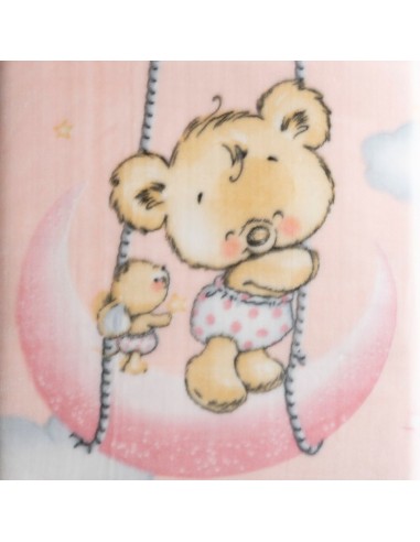 manta osito nube rosa para cuna interbaby