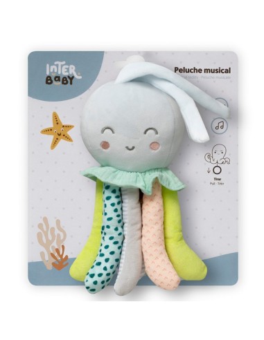 pulpo peluche musical para bebé interbaby