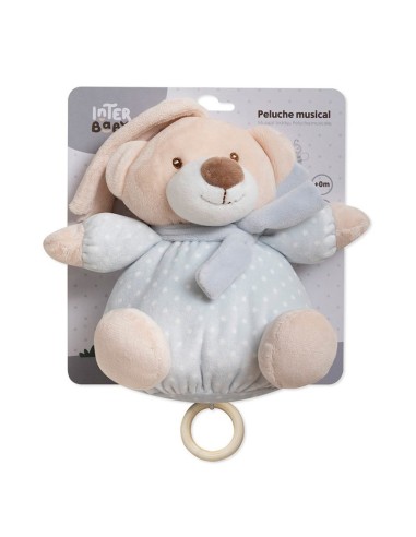 peluche musical para bebé osito gris