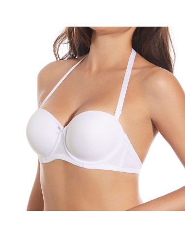 selene sujetador irene con tirantes en el cuello blanco