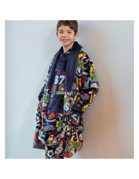 bata para niño en coralina modelo deportes de muslher
