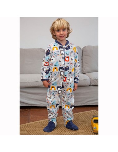 pijama manta infantil de niño muslher ositos dormilones en coralina de muslher