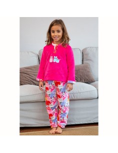 pijama infantil para niña en coralina dulce gatito de muslher