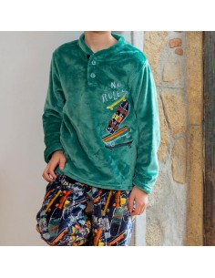muslher pijama para niño en coralina modelo esquí