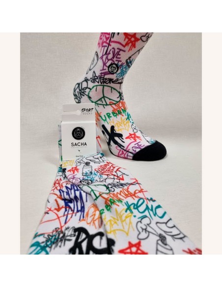 sacha calcetín para hombre deportivo con dibujos grafitti