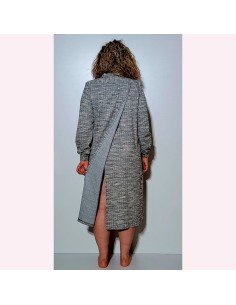 vestido de invierno abierto por detrás adaptado para personas dependientes gris
