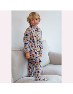 pijama manta para niño en coralina muslher animalitos fantásticos