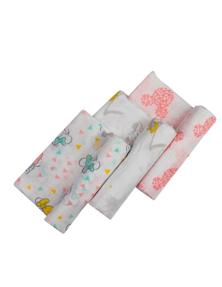 pack de 3 gasas para bebe minnie de interbaby