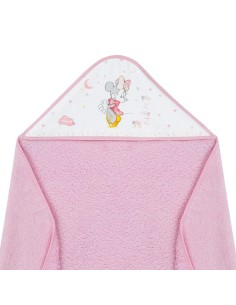 minnie ovejas capa de baño color rosa para bebe en rizo de algodón
