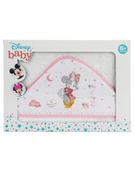 caja regalo de la capa de baño para bebe minnie en blanco y rosa de interbaby
