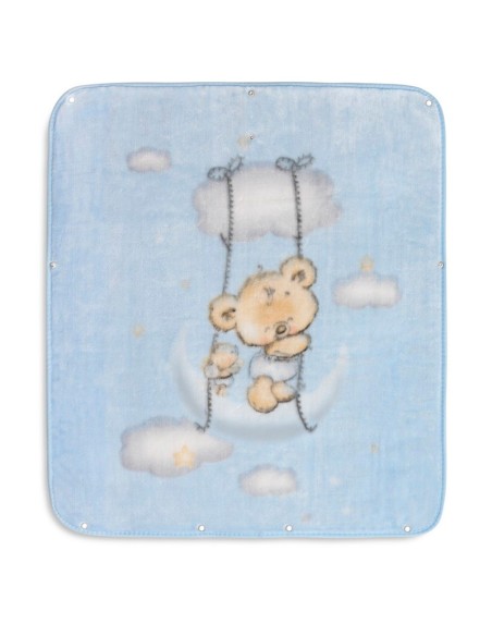manta saco para bebe de rachel osito nube azul