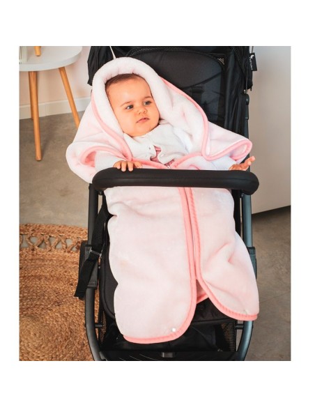 manta saco para bebe de interbaby osito nube rosa