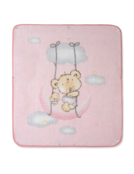 manta saco de rachel osito nube en rosa para bebe