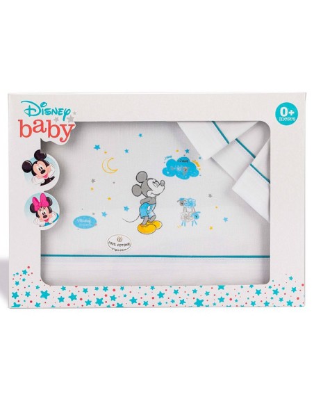 juego de sabanas de tela para maxi cuna mickey ovejas en azul interbaby