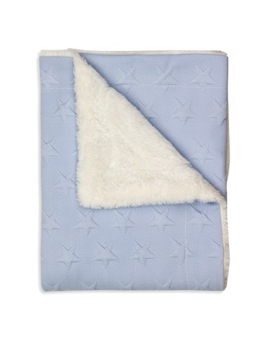 manta para bebe calentita con pelo de borreguito universo azul