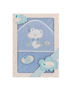 capa de baño para bebe en azul oso columpio de interbaby