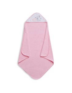 capa de baño para bebé en rizo de algodón nube y luna rosa de interbaby