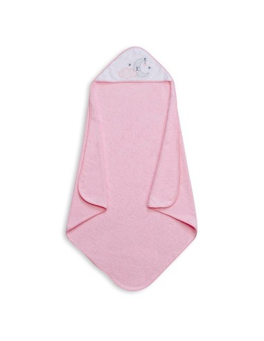 Capa de baño bebé personalizada nubes rosa