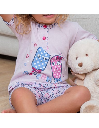 pijama infantil de niña para verano helados de muslher