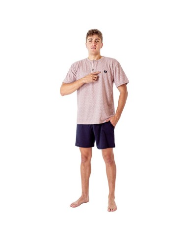 pijama de hombre para verano en manga corta de algodón modelo vino de dormen
