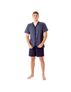 Pijama de hombre para verano abierto en manga corta modelo juan de dormen en algodón