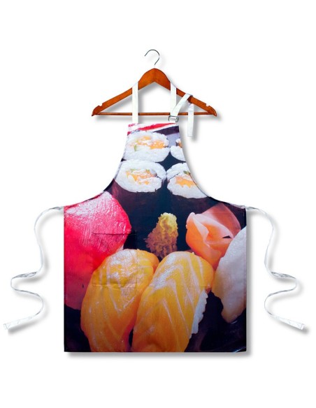 delantal para cocina en tela modelo sushi de canellas