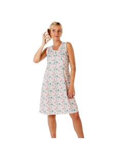 camisón de verano para mujer en tirantas modelo coral en algodón de leniss