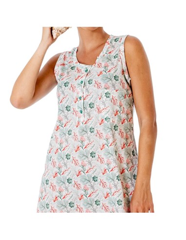 camisón de verano para mujer de leniss en tiranta ancha de algodón modelo coral