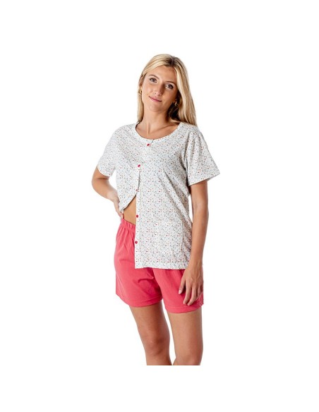 pìjama de mujer abierto para verano en algodón modelo liberty de leniss