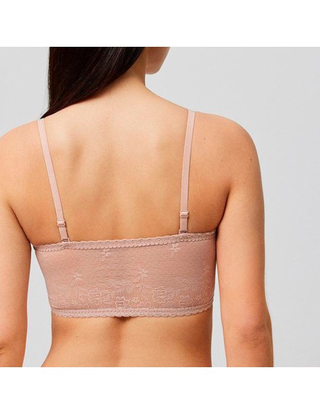 top bandeau de encaje parte trasera en nude ysabel mora