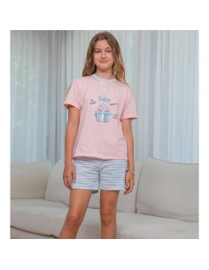 pijama para niña en manga corta de algodón cake de muslher