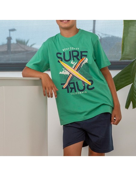 pijama en manga corta de niño muslher modelo surfeamos