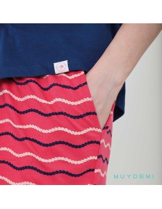 pijama de mujer en manga corta de algodón nudo marinero muydemi 2