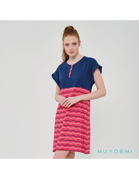 camisón juvenil para verano de mujer en manga corta marinero de muydemi