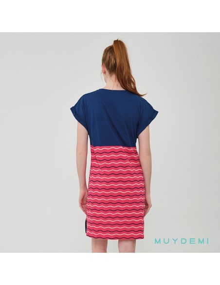 camisón juvenil de mujer en manga corta marinero de muydemi parte trasera