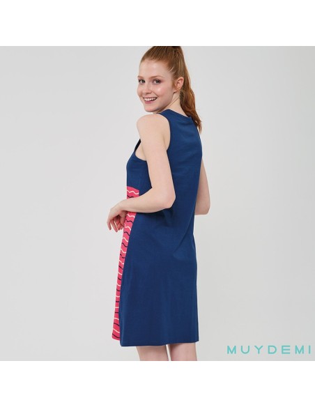 camisón para mujer en tirantas modelo olas de muydemi parte trasera