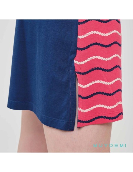 muydemi camisón juvenil en tirantas modelo olas en tirantas para mujer