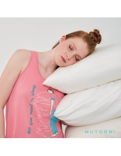 pijama de mujer para verano en tirantas de algodón de muydemi modelo muero por dormir