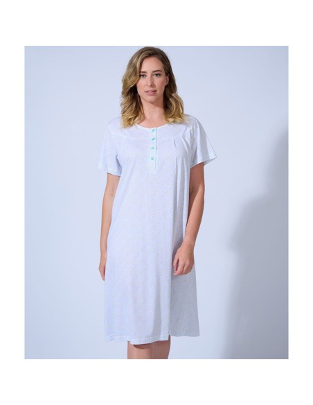 camisón de mujer en manga corta de 100% algodón modelo margarita de lady belty