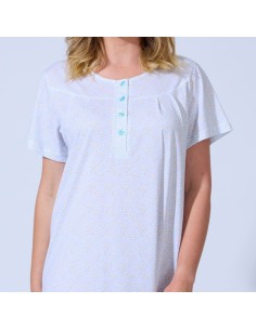 camisón de mujer en manga corta de 100% algodón modelo margarita de lady belty